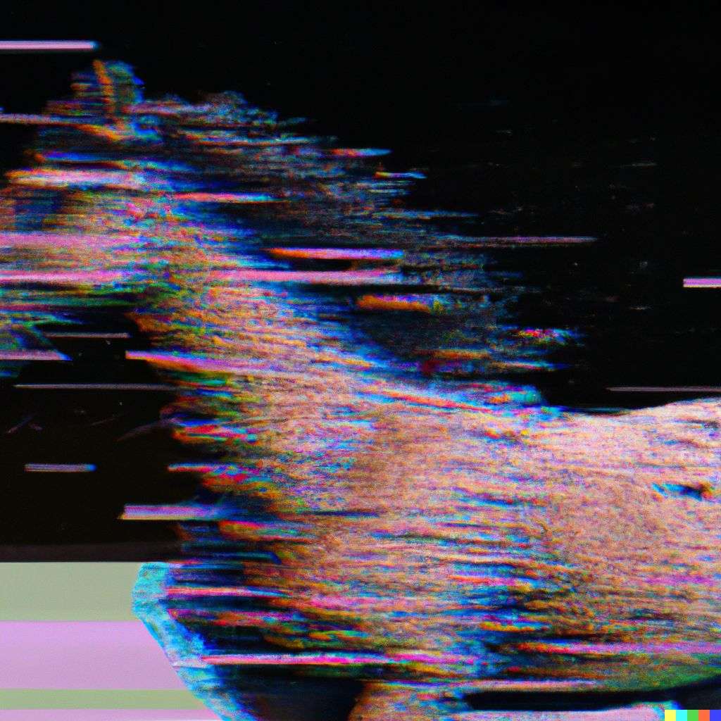 a horse, pixel sorting glitch art